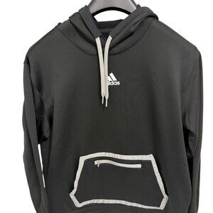 Adidas Mens Hooded Long Sleeve Sweatshirt Size XL Black Pocket